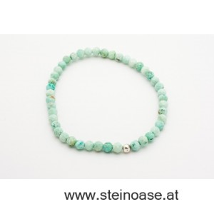 Armband Türkis hell, 4mm facettiert
